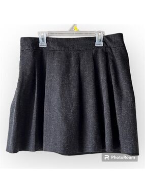 GAP Dark Grey Speckled With Pockets Front Pleated Mini Skirt Size 4